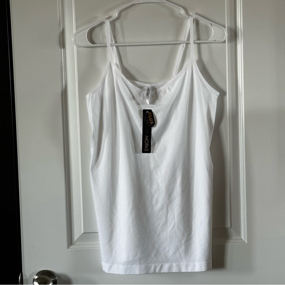 Mopas Seamless Camisole Bundle – 2 White (One Size Plus)